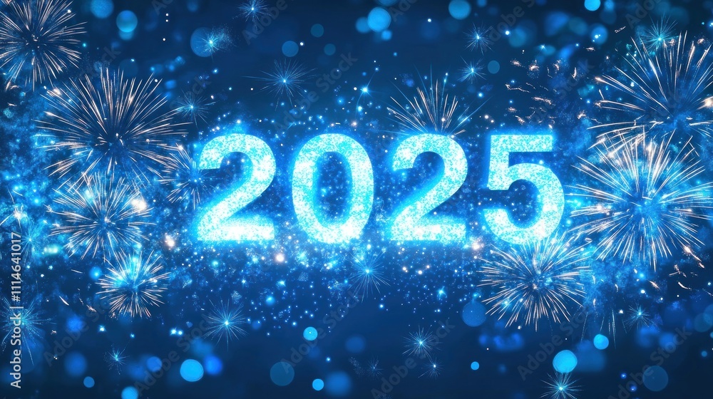 Fireworks Celebrate the Arrival of Two Thousand Twenty Five Fireworks Celebrate the Arrival of Two Thousand Twenty Five