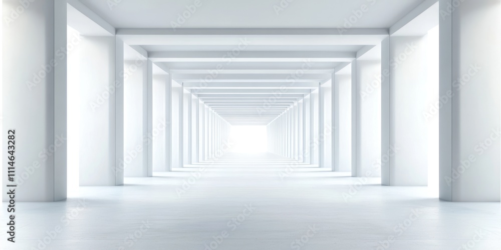 Obraz premium White Corridor Leading To Bright Light