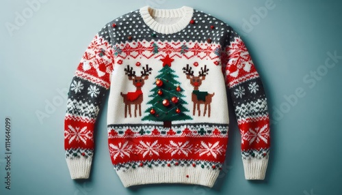 knitted ugly christmas sweater isolated photo