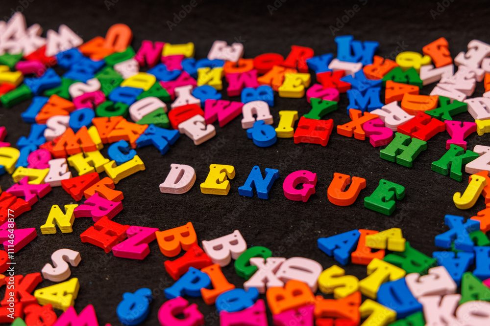 Fototapeta premium Colorful Wooden Letters Spelling 