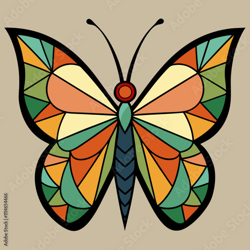 Butterfly with stained glass wings.