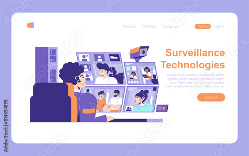 Forensics Technologys. Flat Vector Illustration