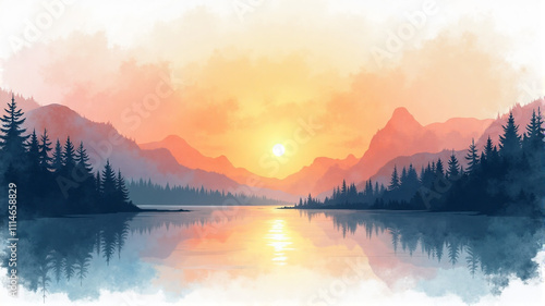 Wallpaper Mural sunrise in the mountains Torontodigital.ca