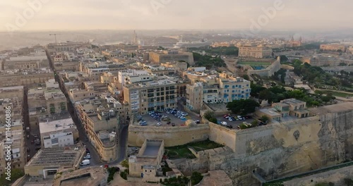 Wallpaper Mural Enchanting Aerial View of Valletta Malta City Streets with the Central Square and Stunning Ancient Architecture in a Historic European Tourist Spot. High quality 4k footage Torontodigital.ca