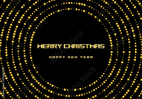 Feliz Navidad dorada. Felicitación navideña. Xmas