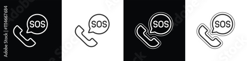 SOS vector icon. Emergency phone symbol. Emergency call line and flat icon, medicine and healthcare, police etc. SOS vector icon symbol illustration.