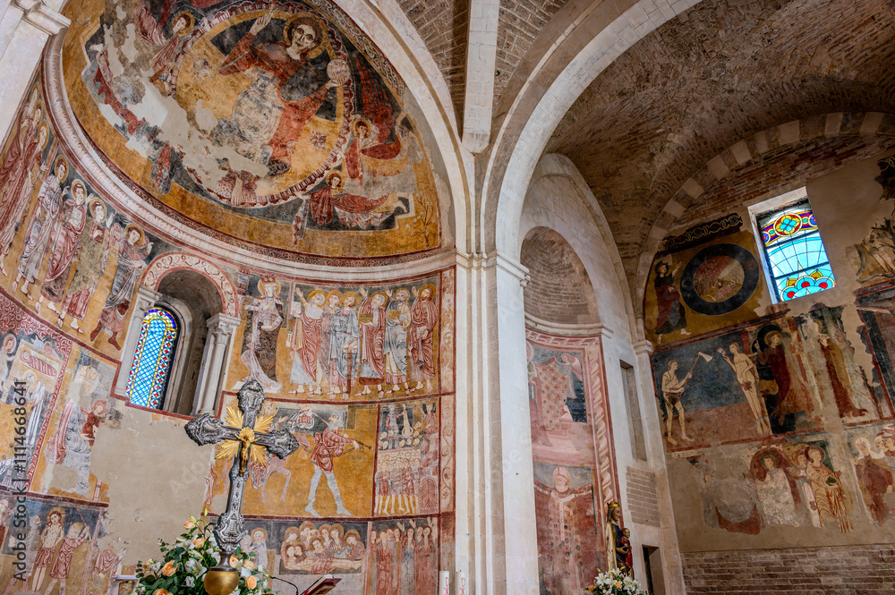 Obraz premium Castel Castagna, Teramo. The church of Santa Maria di Ronzano