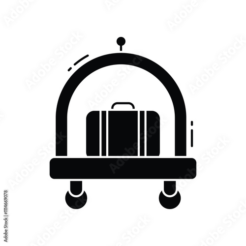 Luggage cart vector icon