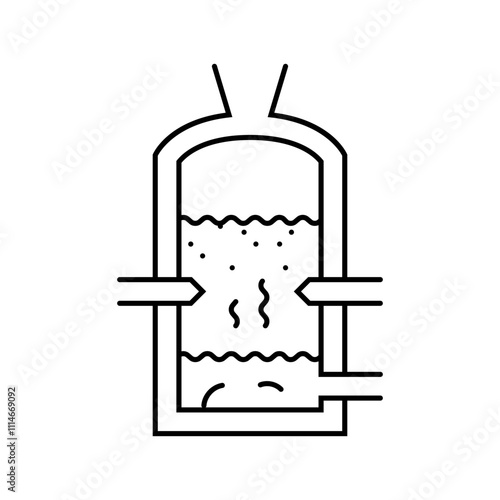 gasification biomass line icon vector. gasification biomass sign. isolated contour symbol black illustration