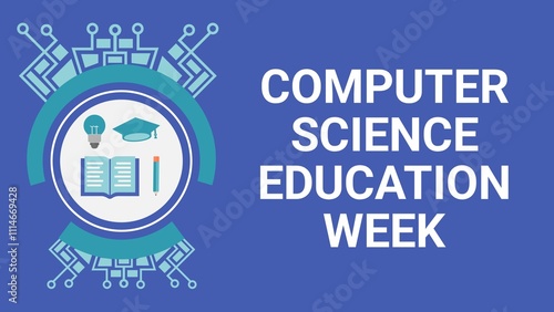 Computer Science Education Week web banner design illustration 