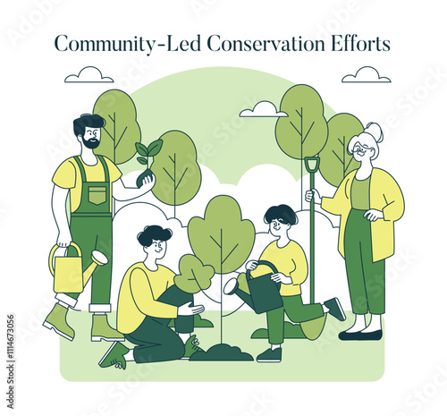 Ecosystem Conservation. Flat Vector Illustration