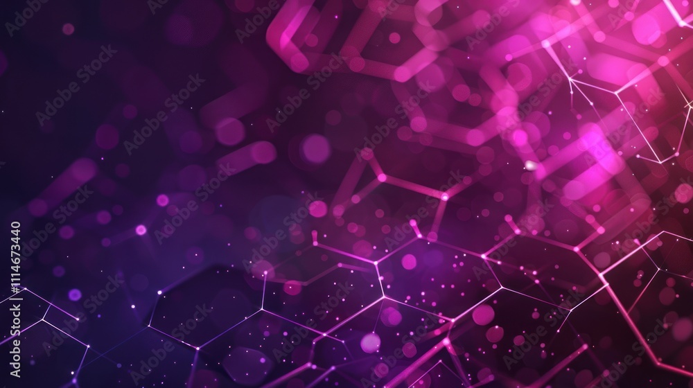 Obraz premium Abstract Pink and Purple Geometric Network
