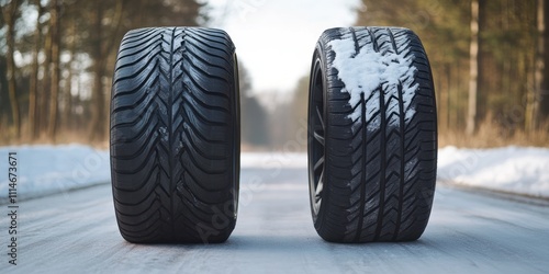 Winter Tires Comparison Showing Traction Differences photo