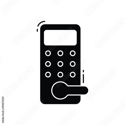 Door lock vector icon