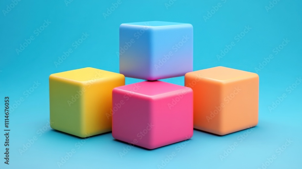 Colorful Cubes Arranged In A Simple Pattern Colorful Cubes Arranged In A Simple Pattern