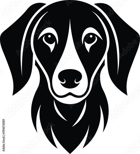 Dog face silhouette vector isolated on white background