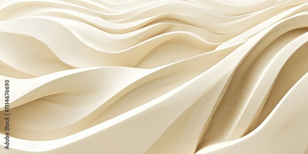 Obraz premium Abstract Cream Colored Wavy Background Design