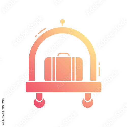 Luggage cart vector icon