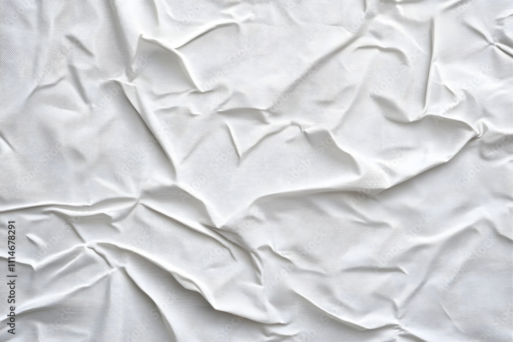 Obraz premium white crumpled and creased glued wrinkled paper poster texture background