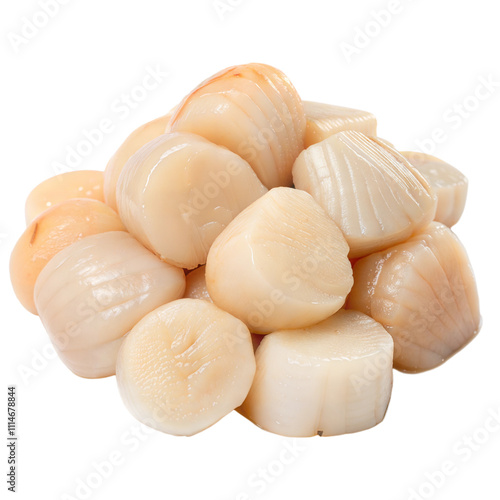 Pile of raw scallops