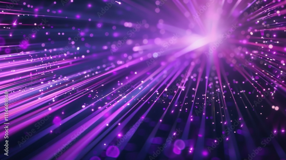 Fototapeta premium Abstract Purple Light Streaks and Glimmering Particles