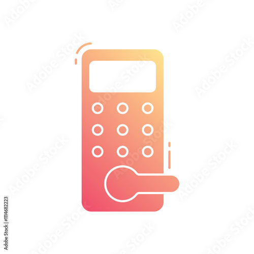 Door lock vector icon