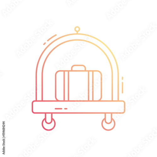 Luggage cart vector icon