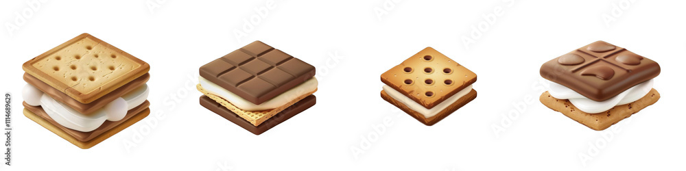 3d render smore isolated on transparent background Cartoon Illustration in plastic style 3d render smore isolated on transparent background Cartoon Illustration in plastic style