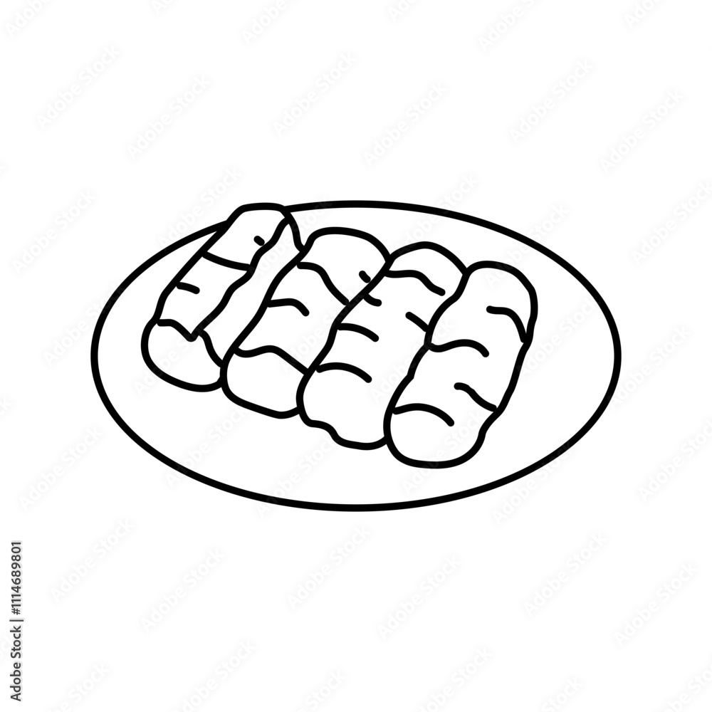 Fototapeta premium spring rolls chinese cuisine line icon vector. spring rolls chinese cuisine sign. isolated contour symbol black illustration