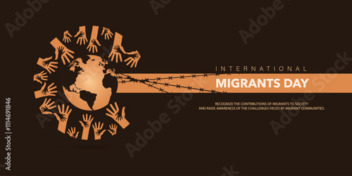 World Refugee day concept Vector Illustration. World refugee day campaign poster or awareness poster template. International Migrants Day concept. photo