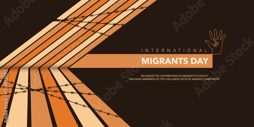 World Refugee day concept Vector Illustration. World refugee day campaign poster or awareness poster template. International Migrants Day concept.