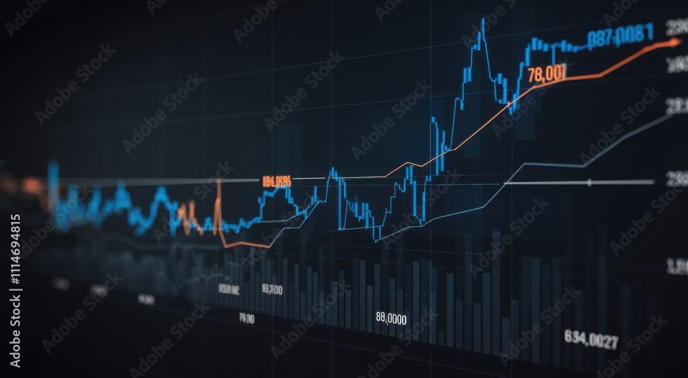 Obraz premium Investment finance chart,stock market business and exchange financial growth graph. 