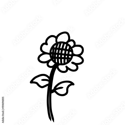 black and white flower
