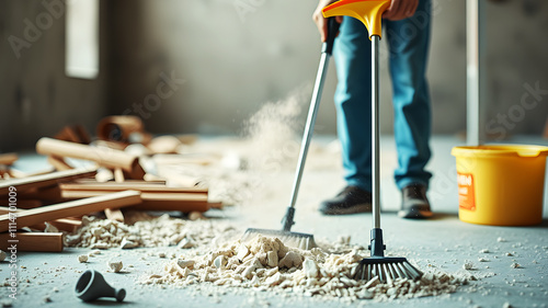 Post-Construction Cleaning Removing debris and dust after construction or renovation