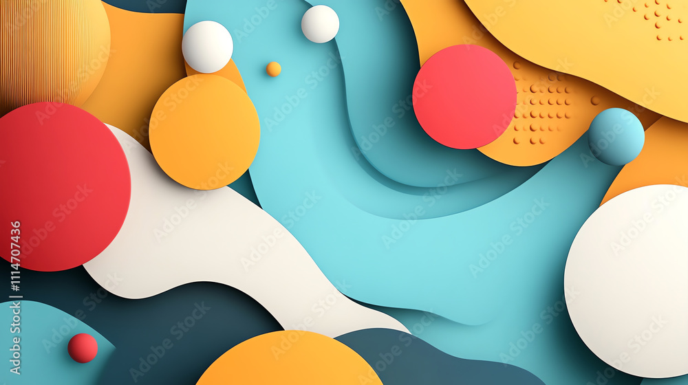 Abstract 3D Illustration with Vibrant Colors and Geometric Shapes Abstract 3D Illustration with Vibrant Colors and Geometric Shapes