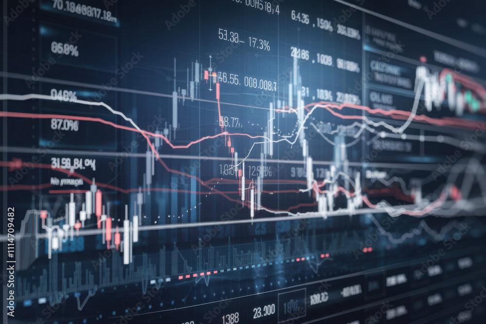 Stock market and trading, digital graph
Stock market and trading, digital graph