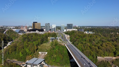 The panorama view of Luxembourg city in The Grand Duchy of Luxembourg