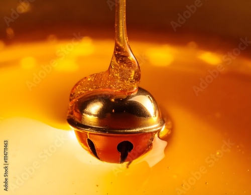 Honey Dropping onto a Golden Bell