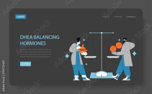 DHEA Supplement. Flat Vector Illustration