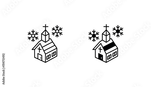 Church icon design with white background stock illustration