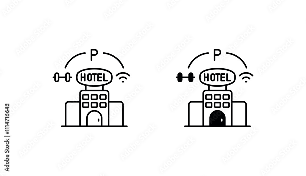 Amenities icon design with white background stock illustration Amenities icon design with white background stock illustration