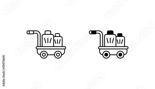 Luggage Trolley icon design with white background stock illustration