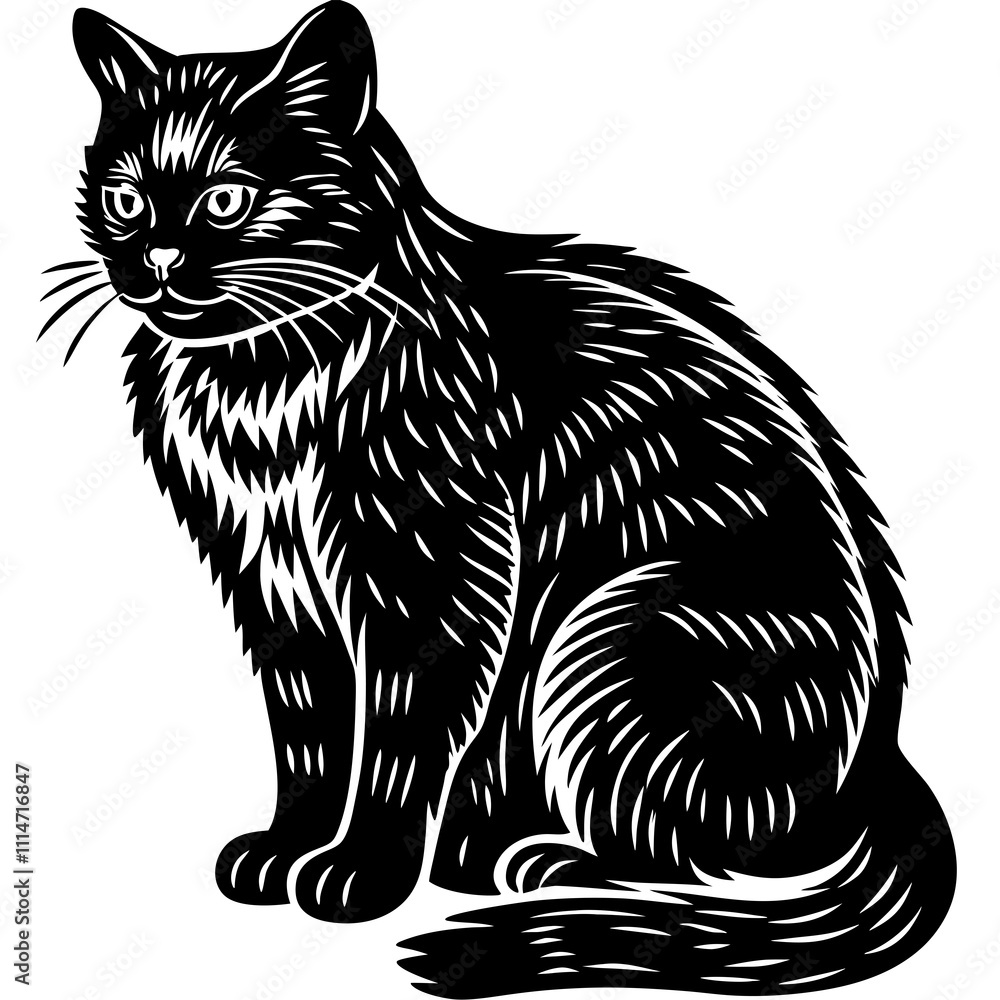 Obraz premium cat vector silhouette,isolated white background