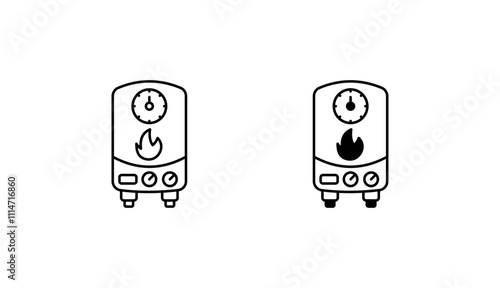 Boiler icon design with white background stock illustration