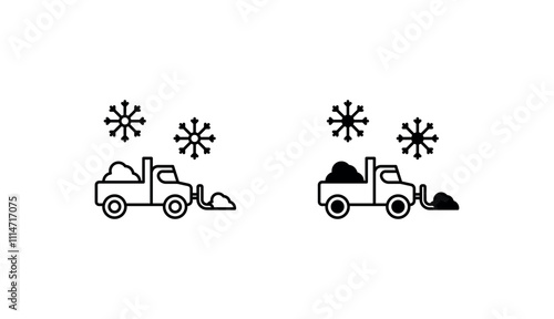 Snowplow icon design with white background stock illustration