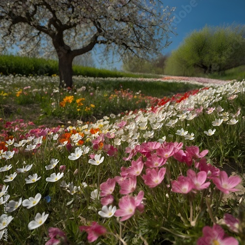 Wallpaper Mural Spring Meadow with Colorful Flowers Torontodigital.ca