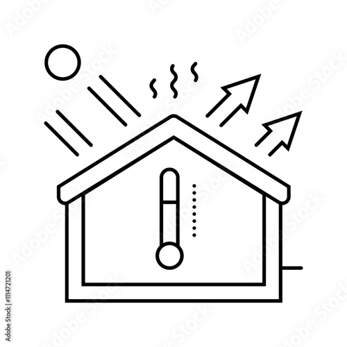 reflective roofing energy conservation line icon vector. reflective roofing energy conservation sign. isolated contour symbol black illustration