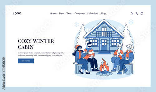 Hello Winter. Flat Vector Illustration