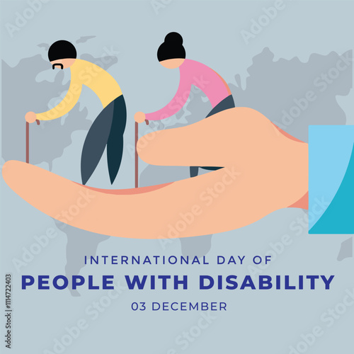 International Day of Persons with Disabilities (IDPD) is celebrated every year on 3 December. to raise awareness of the situation of disabled persons in all aspects of life. Vector illustration