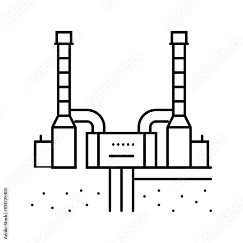 plant geothermal energy line icon vector. plant geothermal energy sign. isolated contour symbol black illustration